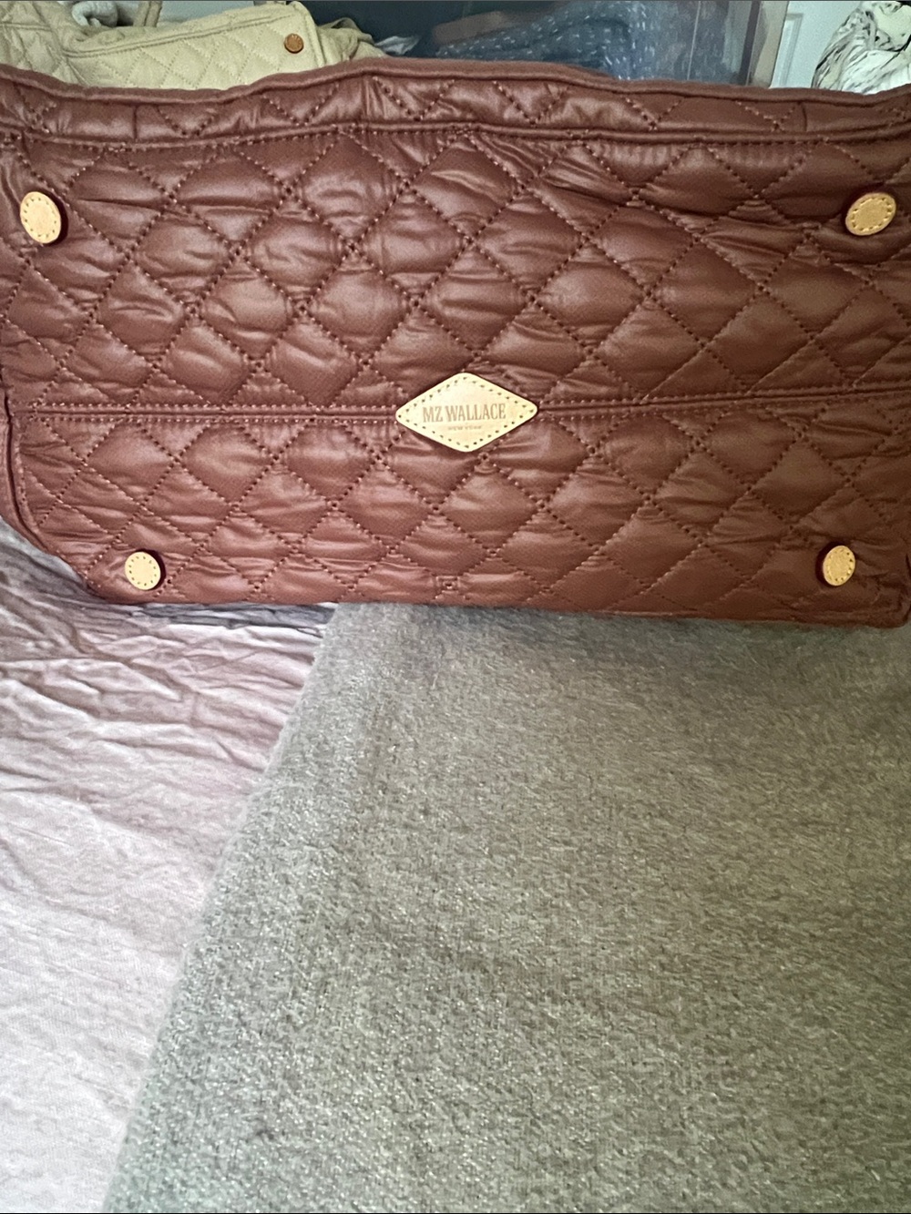 MZ Wallace empire tote delux in terracotta. - Picture 3 of 6